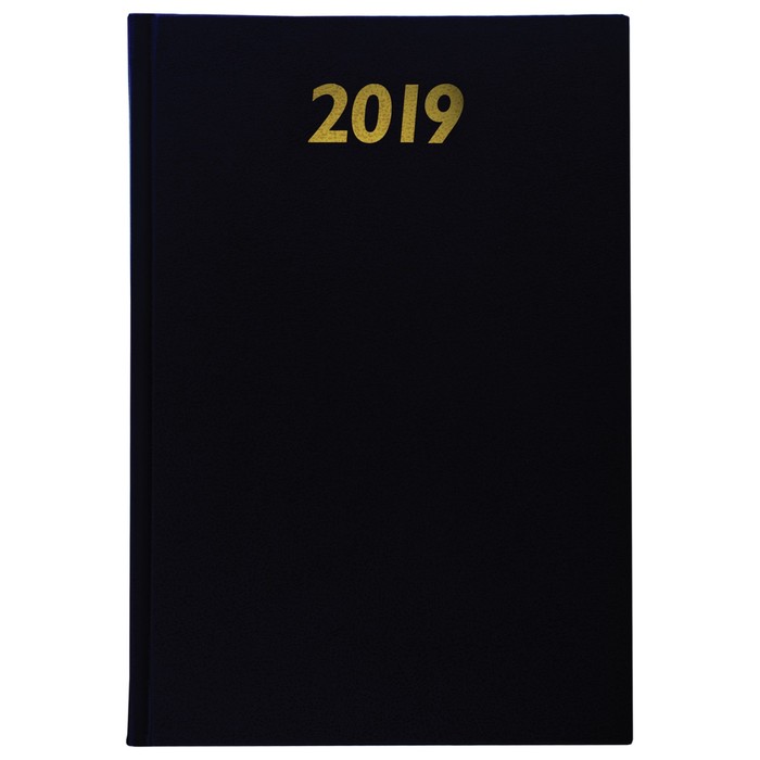 Ежедневник датир 2019 А5 BRAUBERG, 160 л, тверд. обложка, бумвинил, черный 129264