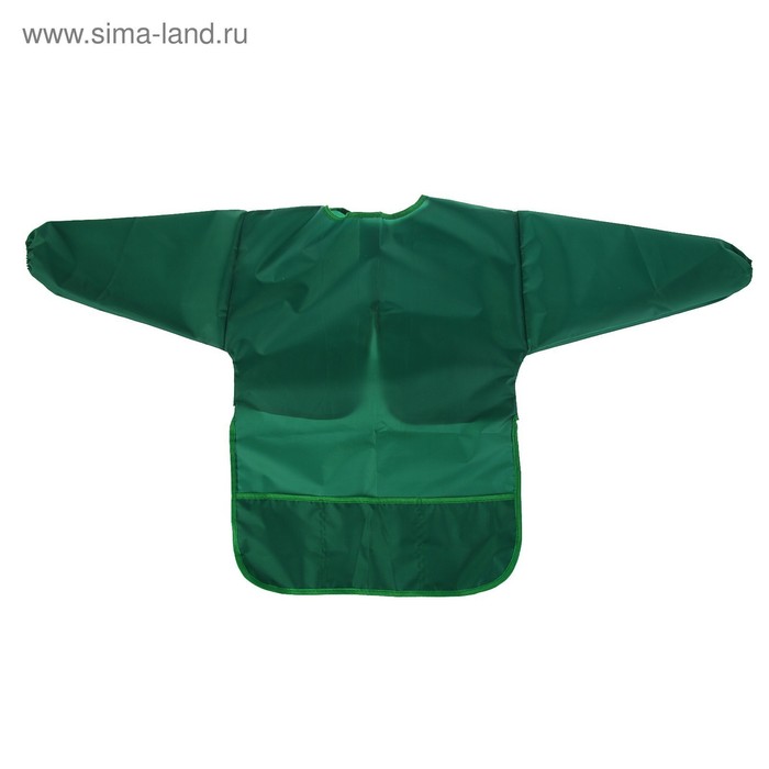 фото Фартук-накидка с рукавами для труда, 610 х 440 мм, 3 кармана, рост 120-146 см, calligrata, зелёный, длина рукава 34 см