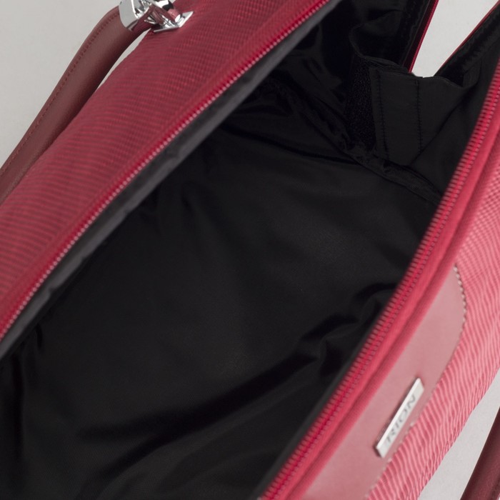 Бьюти-кейс, отдел на молнии, крепление для чемодана, ремень, цвет бордовый