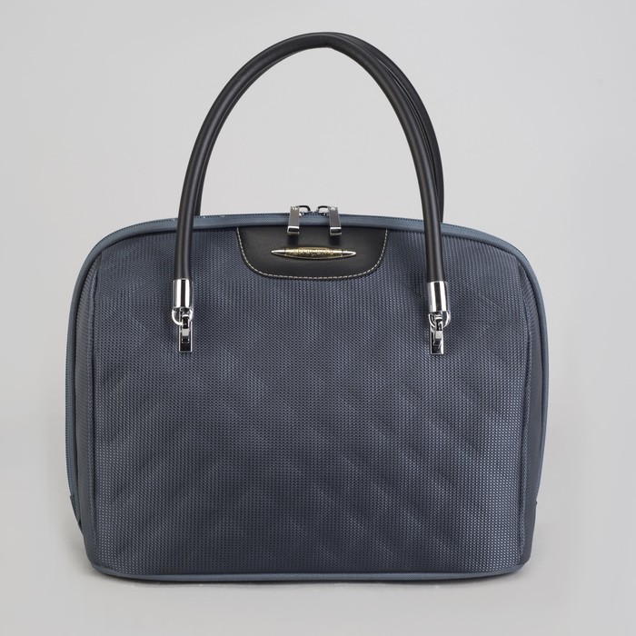 Бьюти-кейс, отдел на молнии, крепление для чемодана, цвет серый