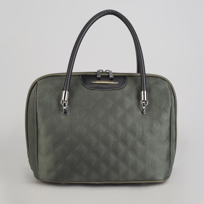 Бьюти-кейс, отдел на молнии, крепление для чемодана, цвет хаки