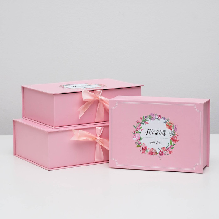 Набор коробок 3в1, 30 х 21 х 10 - 24 х 17 х 8 см