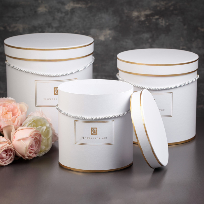 Набор коробок 3в1, белый, 22 х 22 х 22,5 - 17,5 х 17,5 х 17,5 см