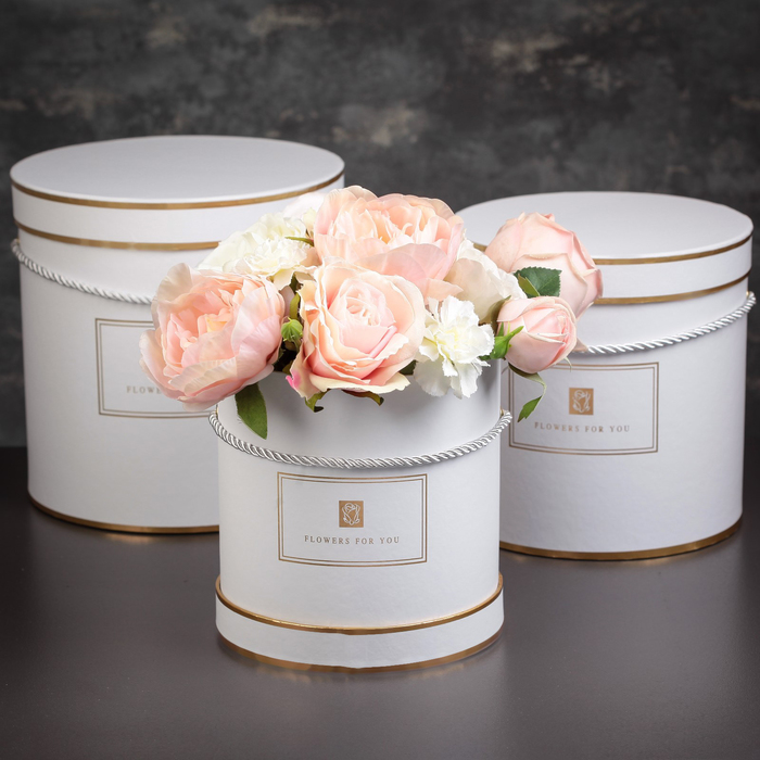 Набор коробок 3в1, белый, 22 х 22 х 22,5 - 17,5 х 17,5 х 17,5 см