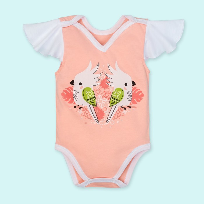 Боди детское Крошка Я "Тропики", рост 68-74см (6-9мес)