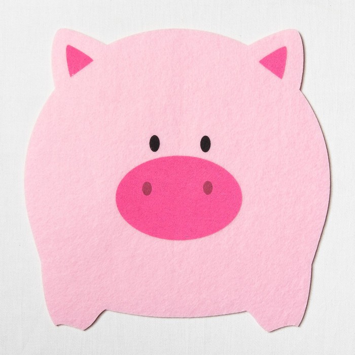 Набор салфетка, конверт для с/п, кольцо "Свинка" 100 %п/э, фетр