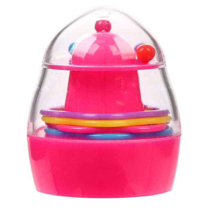 Бутылочка для кормления с погремушкой, 180 мл, цвет розовый, рисунок МИКС