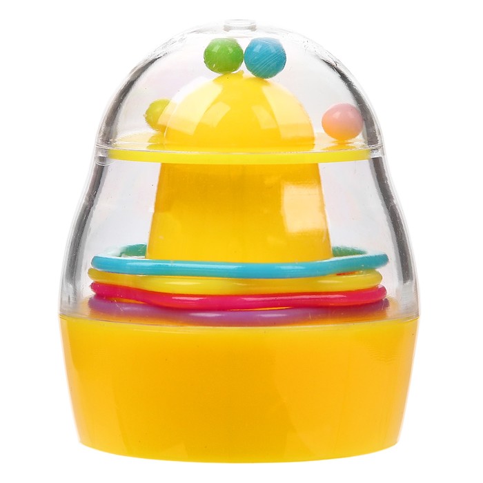 Бутылочка для кормления с погремушкой, 180 мл, цвет жёлтый, рисунок МИКС