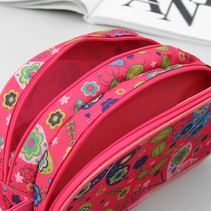 Косметичка дорожная "Бабочки", отдел на молнии, цвет розовый