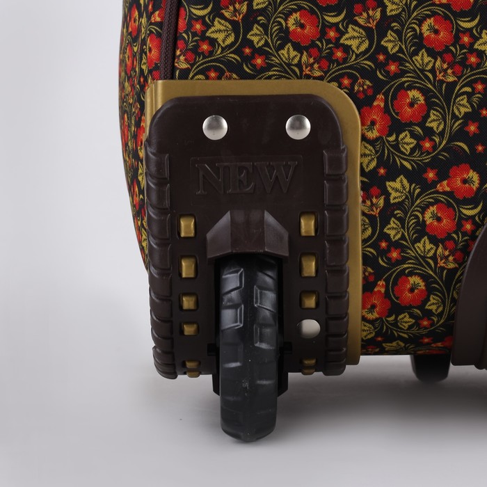 Чемодан мини "Русь", 16", отдел на молнии, 2 наружных кармана, цвет коричневый