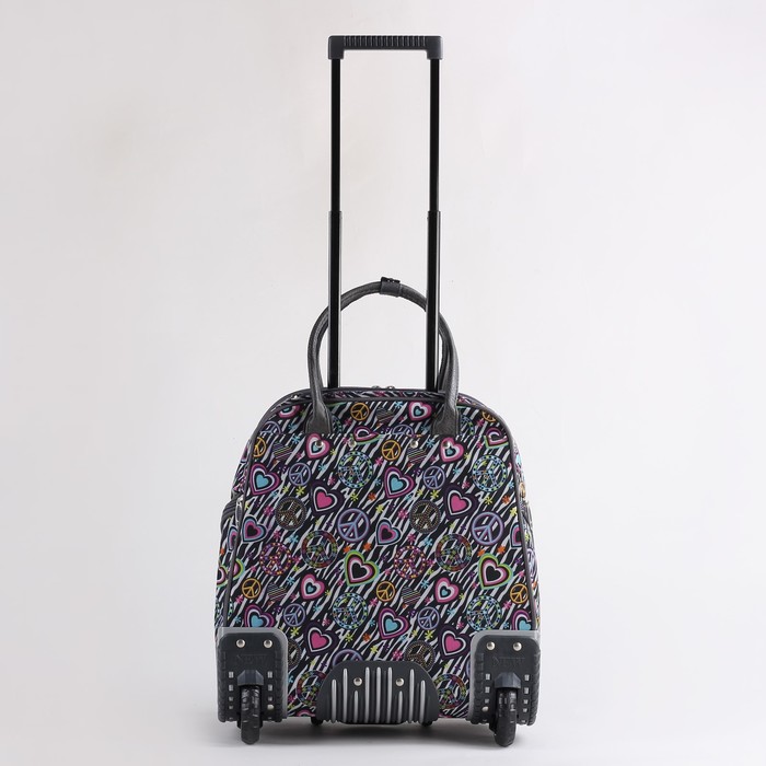 Чемодан мини 16", отдел на молнии, 2 наружных кармана, цвет серый/пацифик