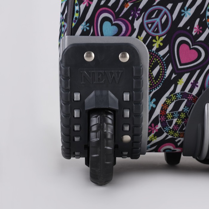 Чемодан мини 16", отдел на молнии, 2 наружных кармана, цвет серый/пацифик