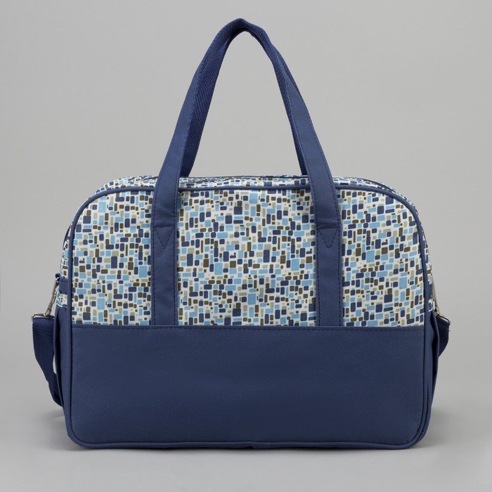 Сумка дорожная "Камни", отдел на молнии, 3 наружных кармана, цвет синий/голубой