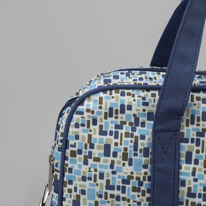 Сумка дорожная "Камни", отдел на молнии, 3 наружных кармана, цвет синий/голубой