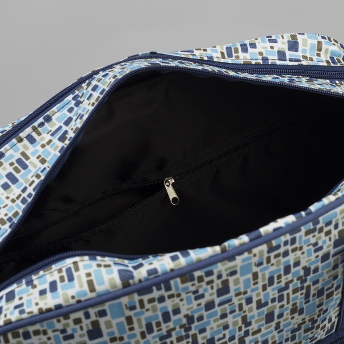 Сумка дорожная "Камни", отдел на молнии, 3 наружных кармана, цвет синий/голубой