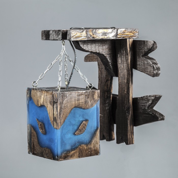 Бра из дерева "Таверна" с плафоном "Морская звезда", цвет палисандр