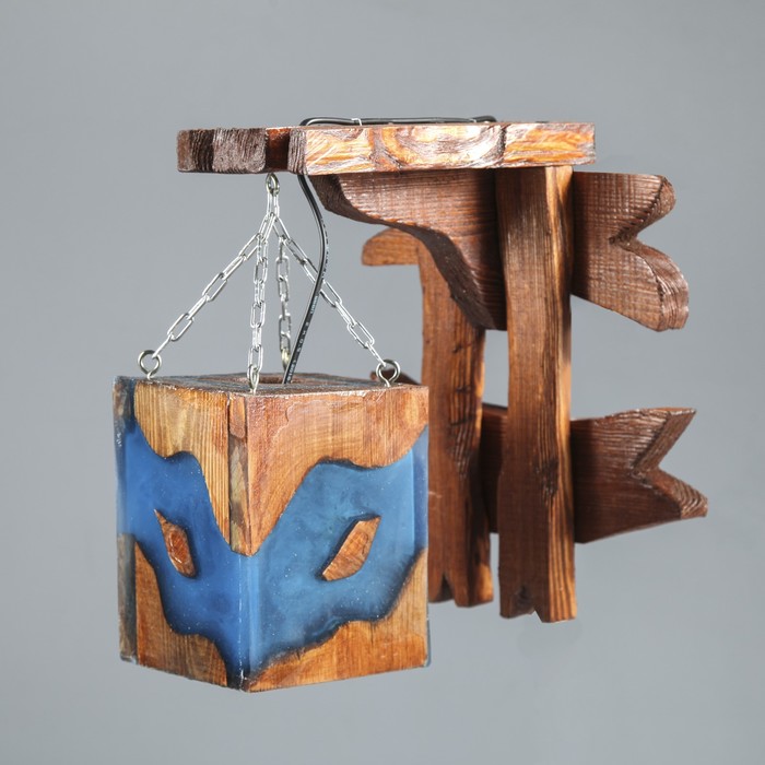 Бра из дерева "Таверна" с плафоном "Морская звезда", цвет вишня