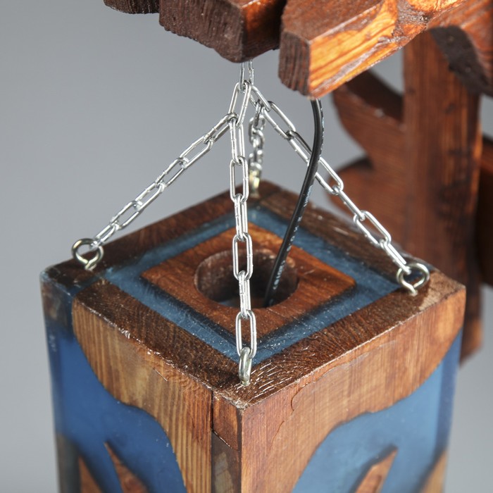 Бра из дерева "Таверна" с плафоном "Морская звезда", цвет вишня