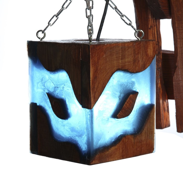 Бра из дерева "Таверна" с плафоном "Морская звезда", цвет вишня