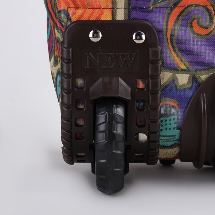 Сумка дачная на колесах "Кошки", 1 отдел на молнии, с расширением, цвет коричневый