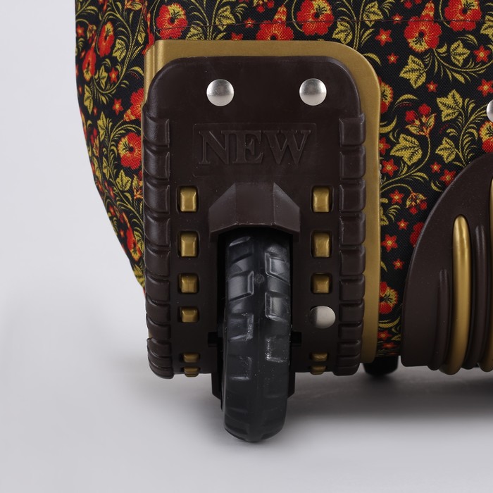 Сумка дачная на колесах "Русь", 1 отдел на молнии, с расширением, цвет коричневый