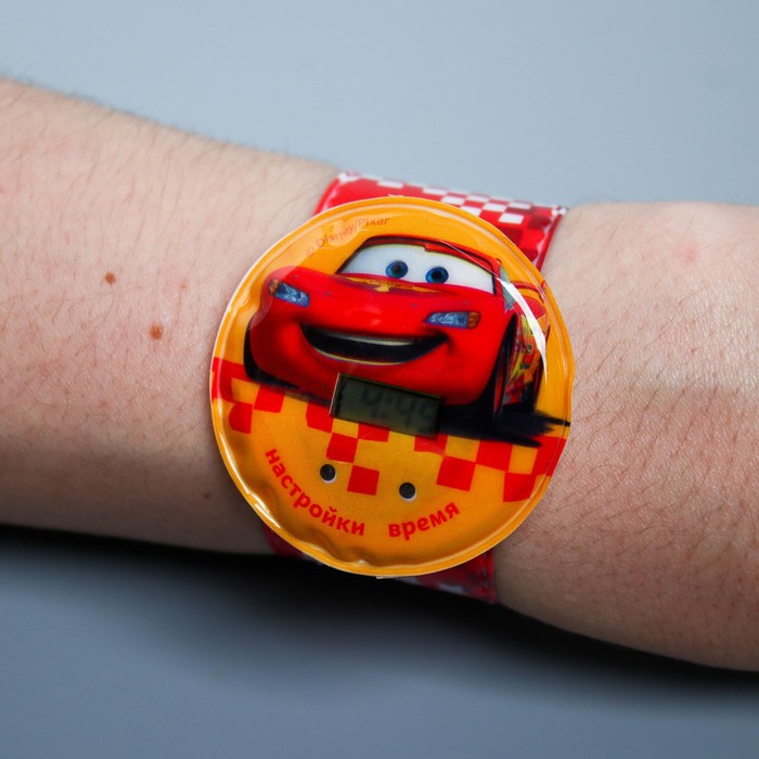 Подарочный набор "Самый лучший" с часами и светоотражающими наклейками, Тачки