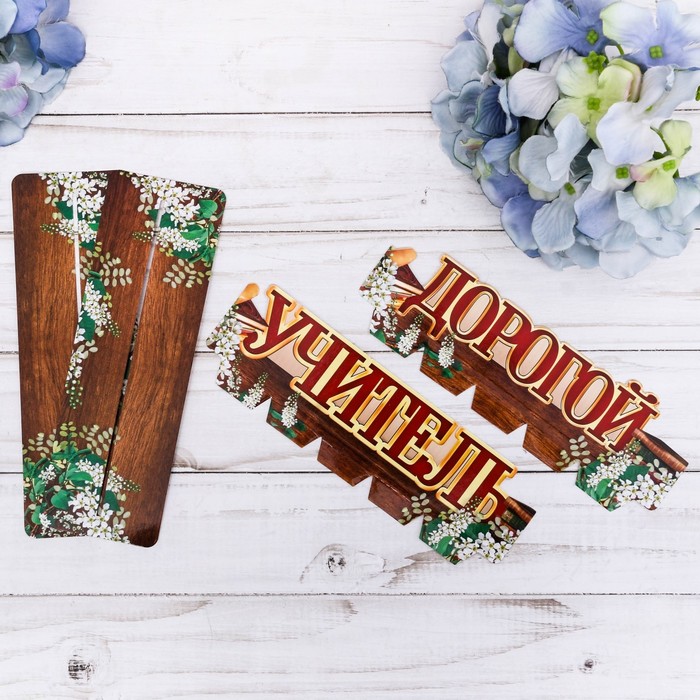 Подарочный набор "Лучший учитель!": фотоальбом на 100 фото и интерьерные буквы