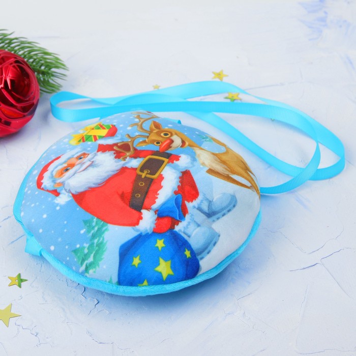 Мягкая сумочка "Дед Мороз с оленем"
