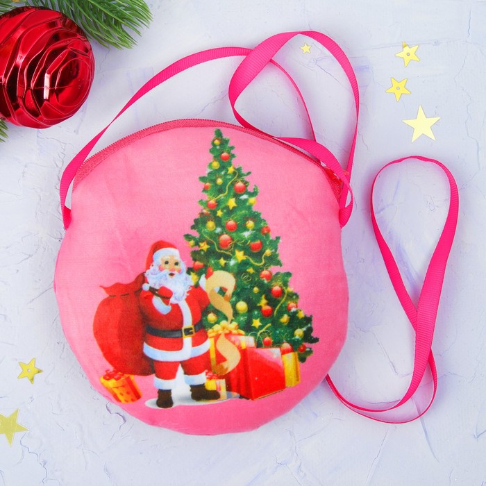 Мягкая сумочка "Дед Мороз у ёлки"