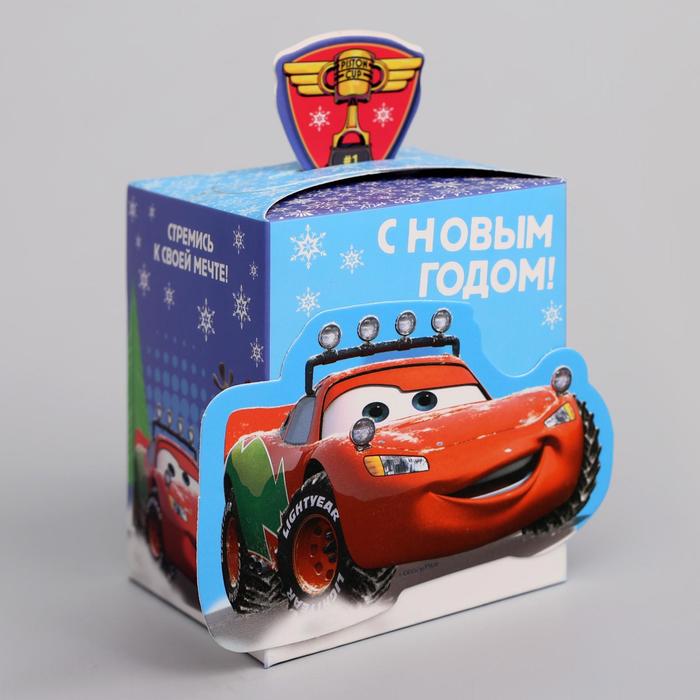 Коробка складная "С Новым годом", Тачки, 8 х 10 х 8 см