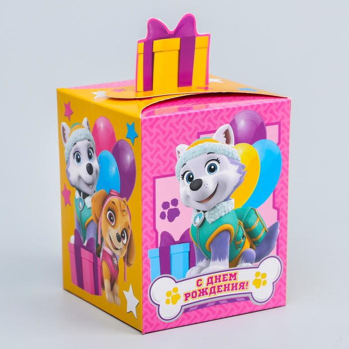 Коробка складная PAW PATROL "С Днём Рождения!" девочки, 8 х 10 х 8 см