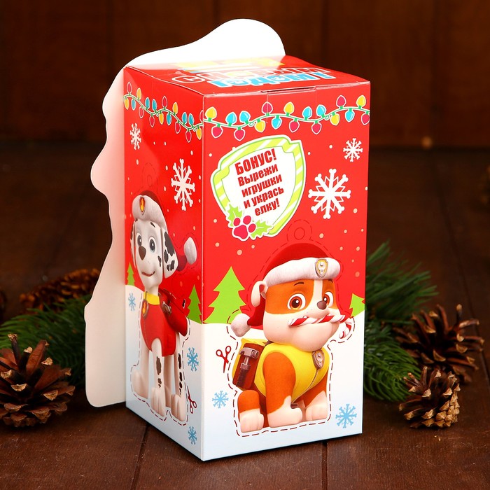 Коробка складная PAW PATROL "С новым годом!", 10 х 10 х 20 см