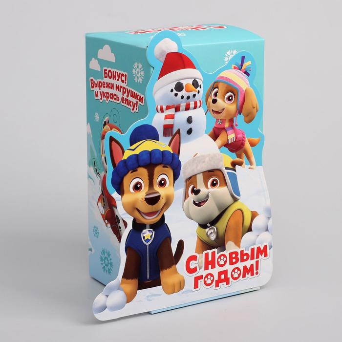 Коробка складная PAW PATROL "С Новым Годом", 10 х 10 х 20 см