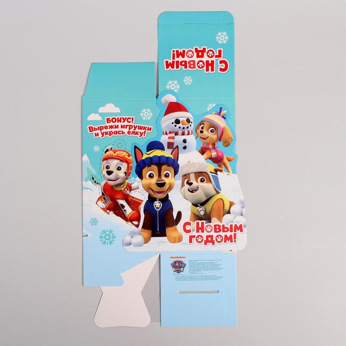 Коробка складная PAW PATROL "С Новым Годом", 10 х 10 х 20 см