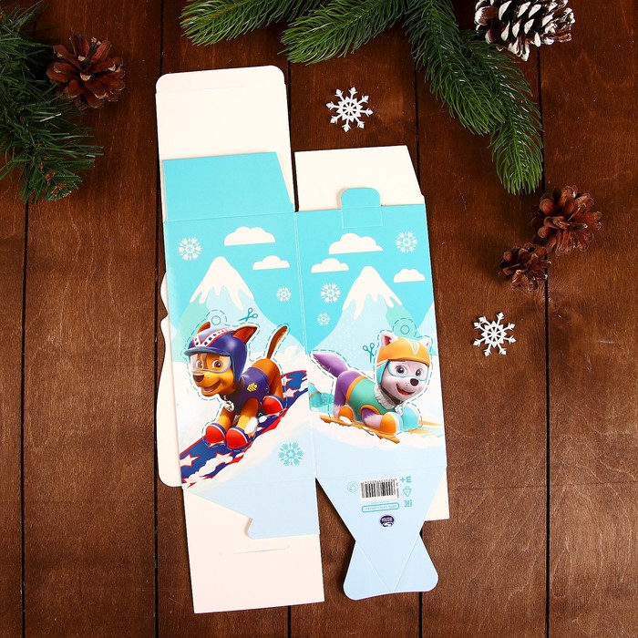 Коробка складная PAW PATROL "С Новым Годом", 10 х 10 х 20 см
