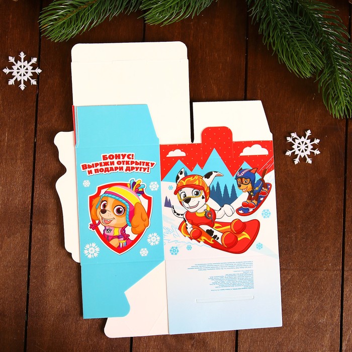 Коробка складная PAW PATROL "С Новым годом", 11 х 11 х 8 см