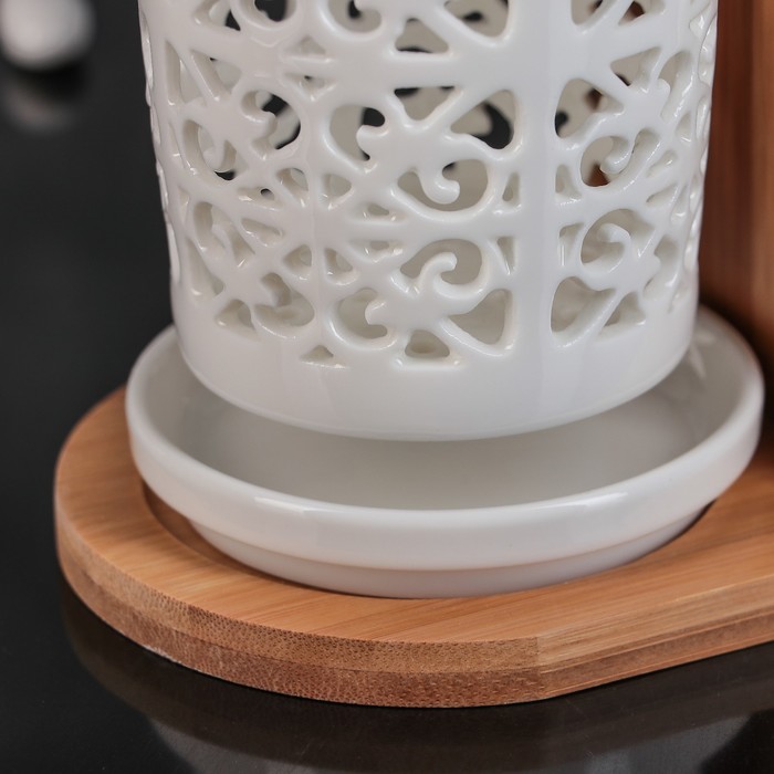 Набор подставок для столовых приборов "Эстет", рисунок вензеля, 20х10х15 см