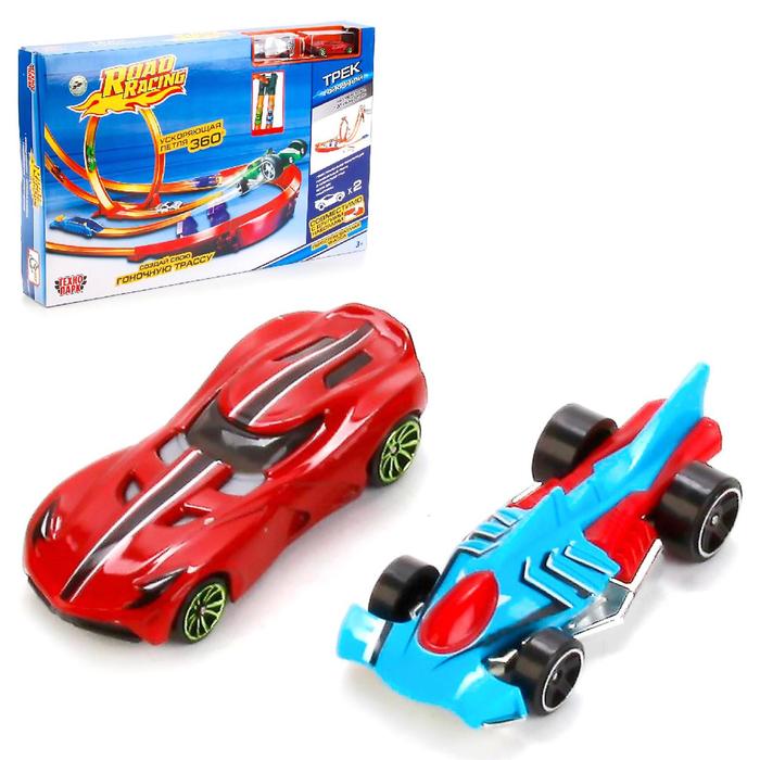 Трек гоночный с мертвой петлей и 2 металлическими машинками, 7,5 см