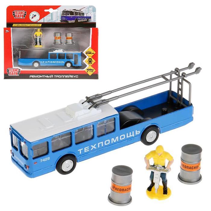 Машина металлическая инерционная "Троллейбус" с аксессуарами, 16,5 см SB-17-80WB