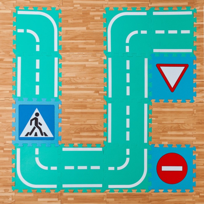 Коврик-пазл "Автодорога", 30 х 30 см