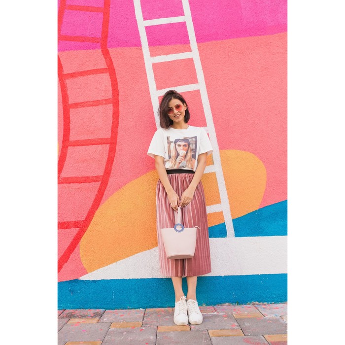 Юбка плиссированная бархатная размер 42-46, цв.розовое золото