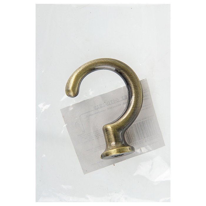 Крючок мебельный, KM1010AB, однорожковый, цвет бронза