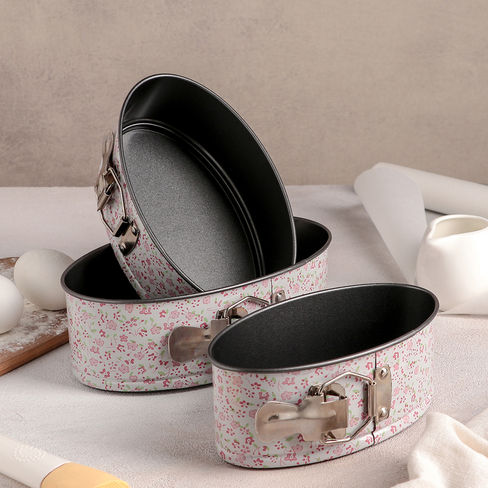 Набор форм для выпечки разъемных "Пастораль.Овал", 3 предмета: 22/20/18 см, антипригарное покрытие