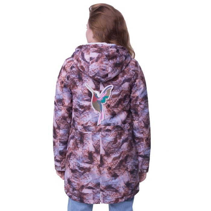 Парка для девочки, рост 158 см, цвет сиреневый