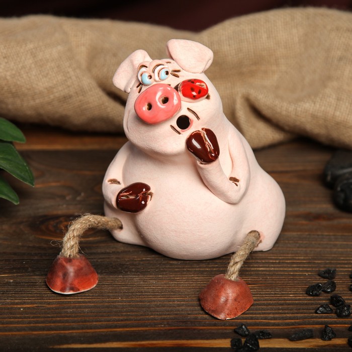 Копилка авторская "Веселая свинка", микс