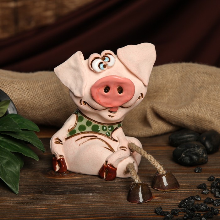 Копилка авторская "Свинка в шоке", мальчик, микс