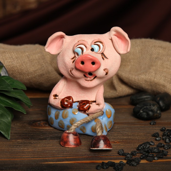 Копилка авторская "Свинка в шоке", мальчик, микс