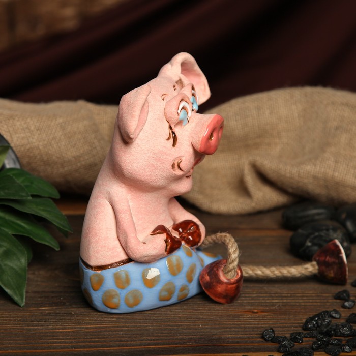 Копилка авторская "Свинка в шоке", мальчик, микс