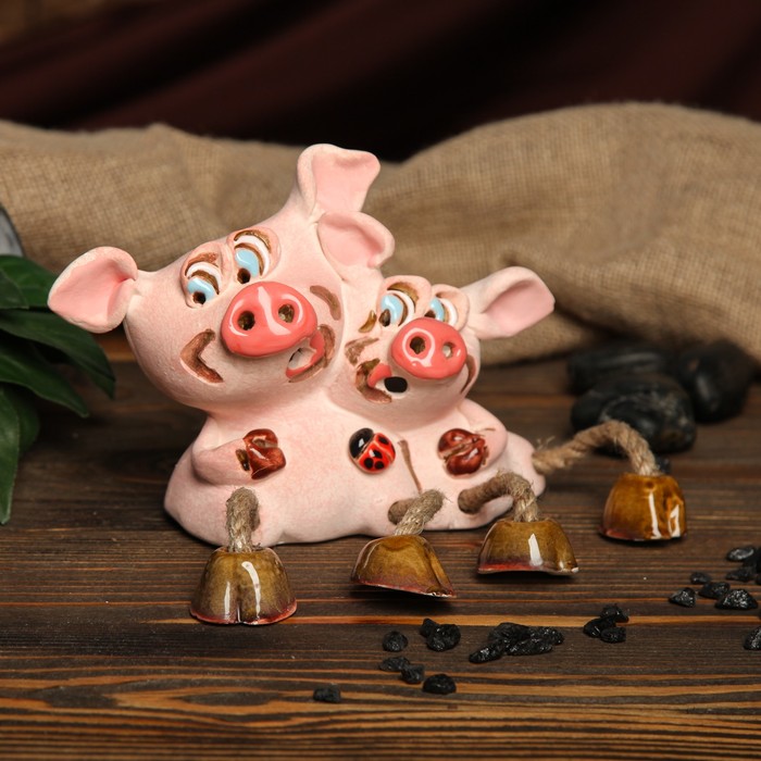 Копилка авторская "Свинки сладкая парочка", микс