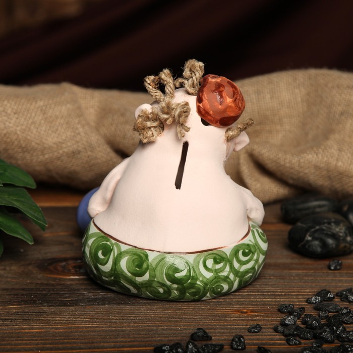 Копилка авторская "Весельчак со свинкой", микс